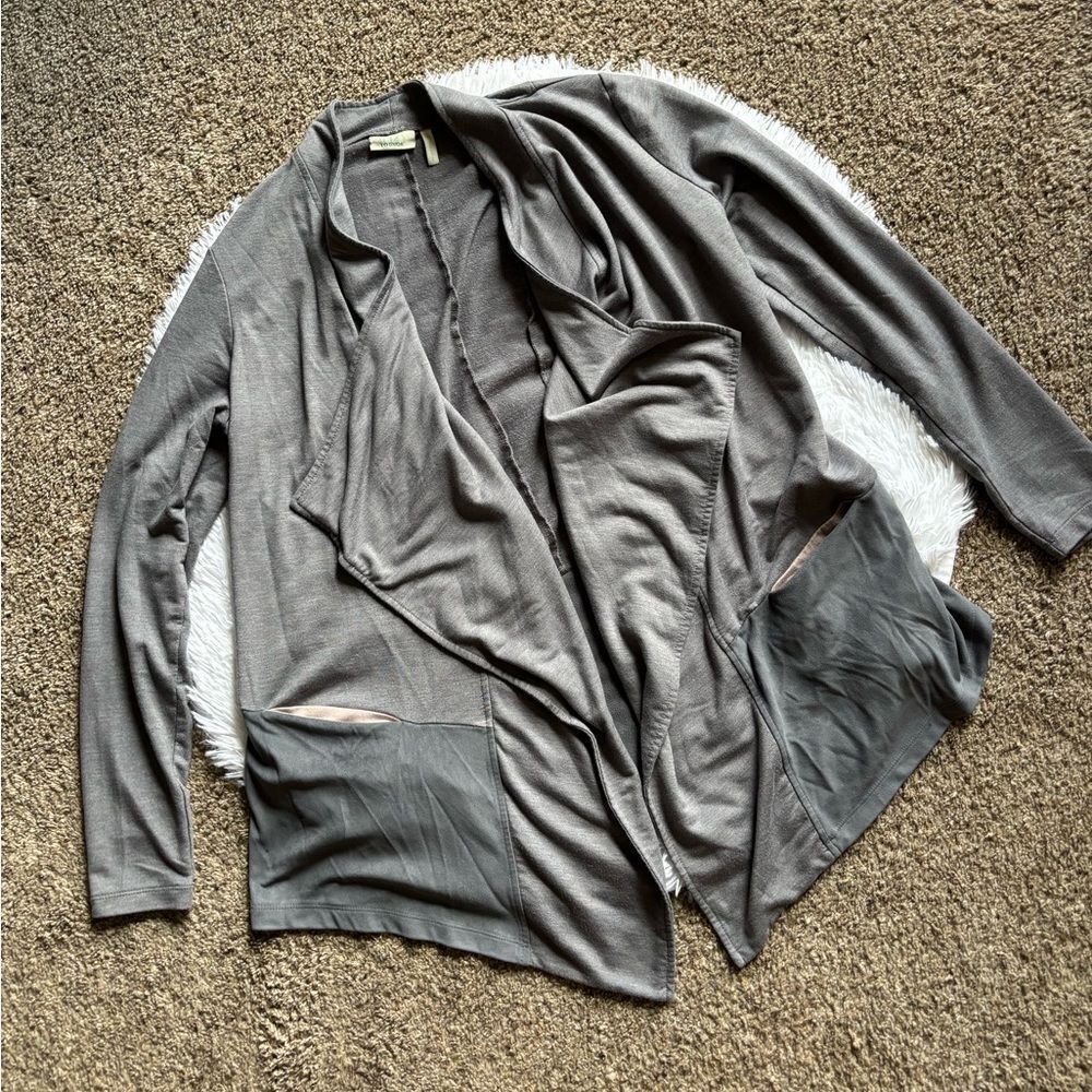 Lori Goldstein Cardigan Jacket Open Front Pockets Womens Size Small‎
